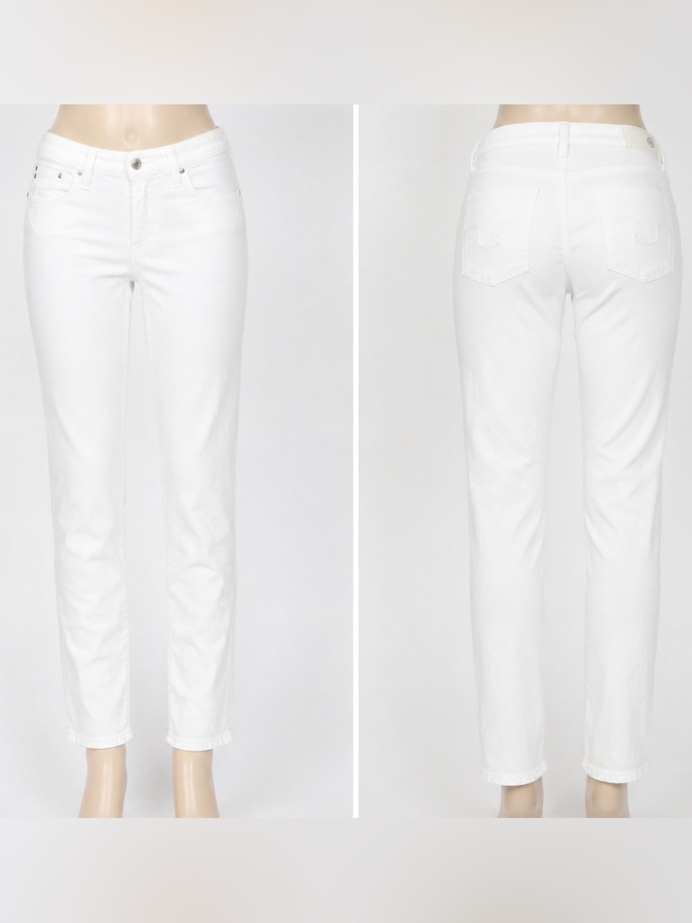 AG Adriano Goldschmied The Stilt White Cigarette Leg Jeans SZ 29